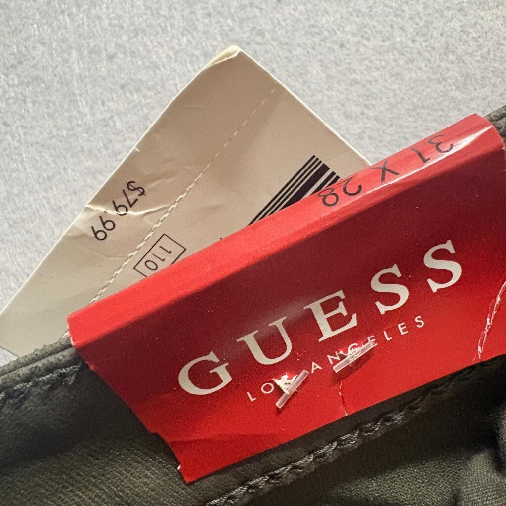 Guess Jayden Mid Rise Skinny Jeans Womens 31x28 Olive Green Coated Stretch Denim