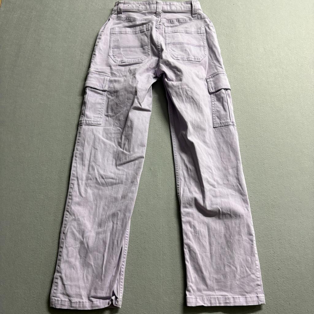 Hollister High Rise Utility Dad Pants Womens 00R W23 Purple Cargo Straight Leg