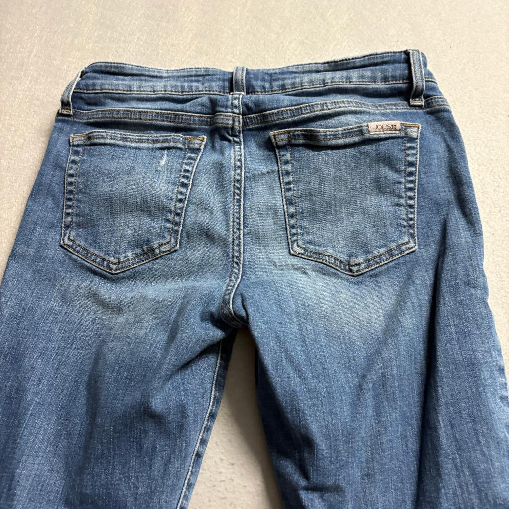 Joe's Jeans Womens 28 Blue Distressed Step Hem Skinny Denim Stretch Pants