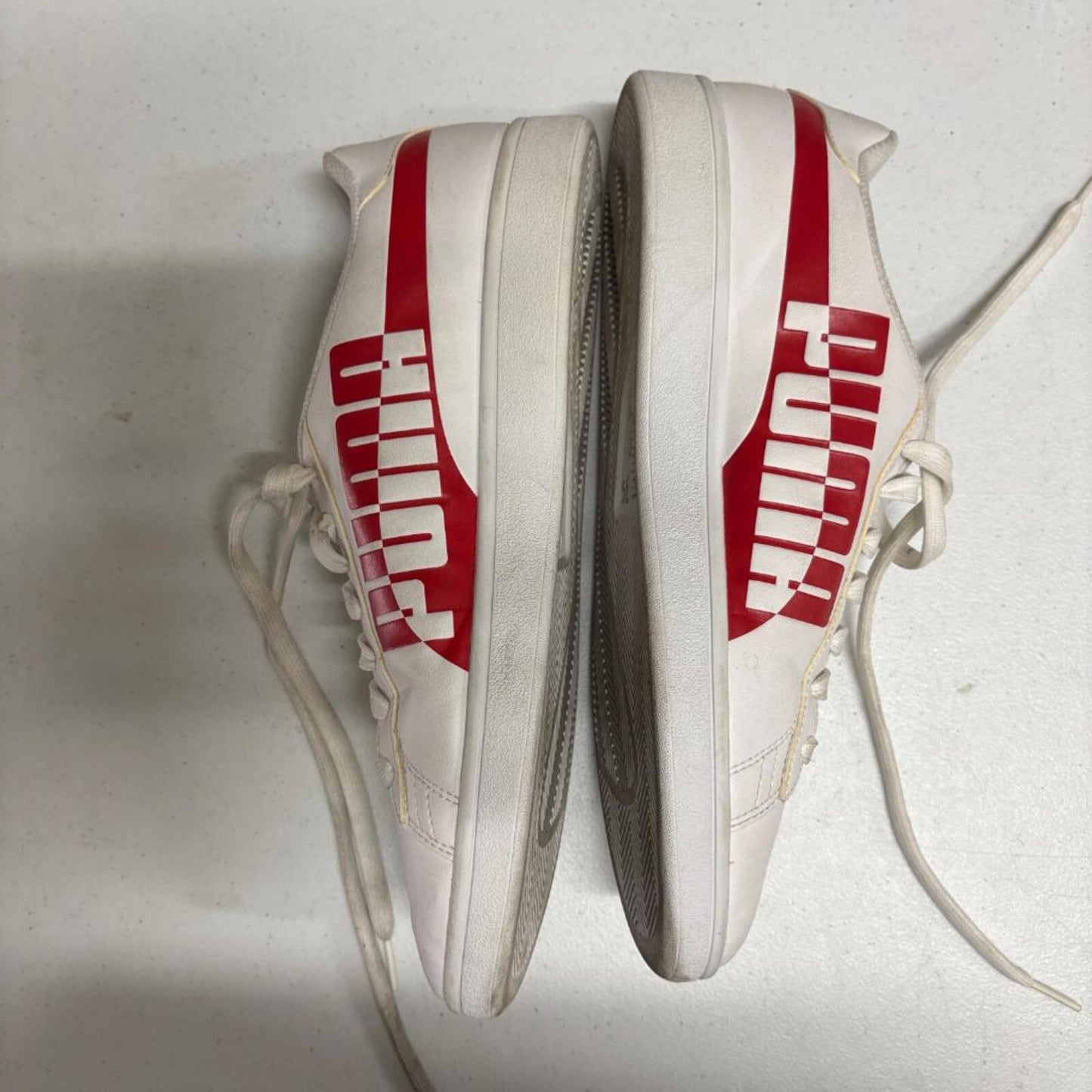 Puma Smash V2 Max Mens Size 11.5 White Red Low Top Sneakers 371135-03