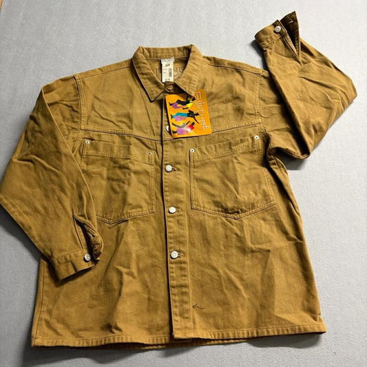 Vintage Culture Jam Canvas Chore Jacket Mens Large Brown Cotton Work Utility