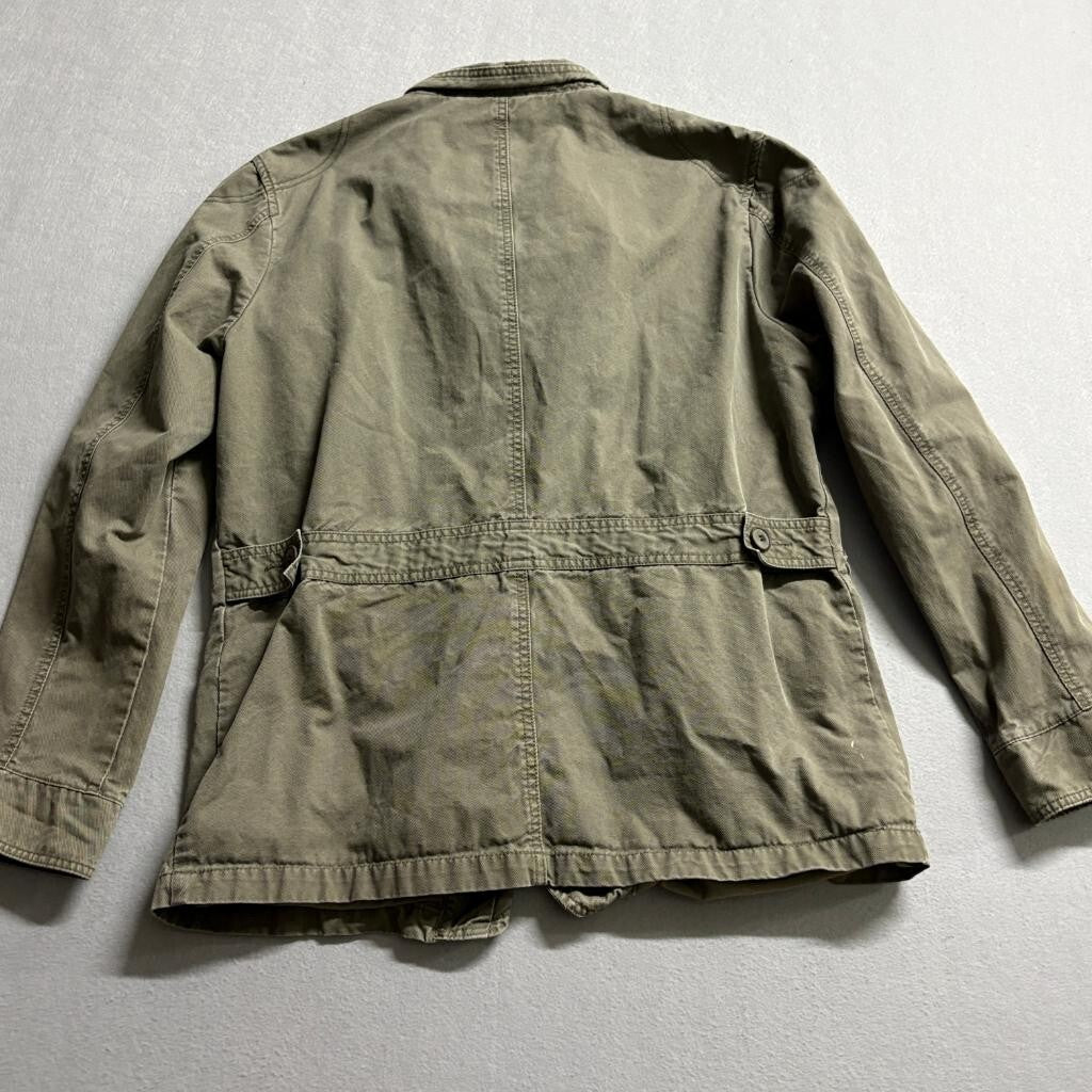 Article 365 Boys Utility Jacket Size L Green Cotton Twill Military Field Coat