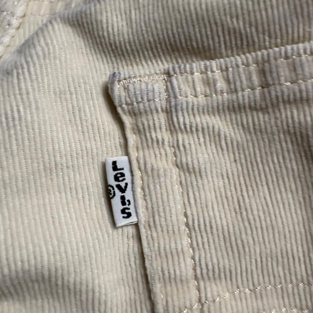 Levi's 725 High Rise Bootcut Corduroy Pants Womens 31x32 Cream Off White Stretch