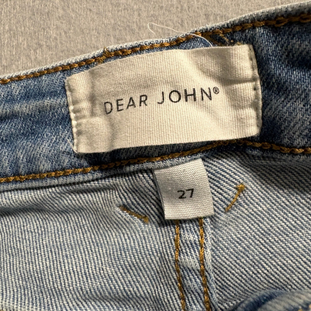 Dear John Denim Jeans Womens Size 27 High Rise Button Fly Frayed Raw Hem Blue