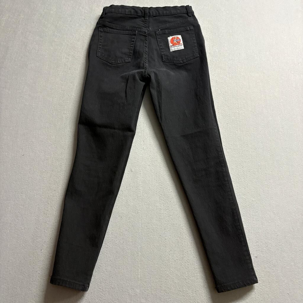 Vintage Farlow Paris Black Jeans Womens Size 5 High Rise Slim Leg Denim Pants