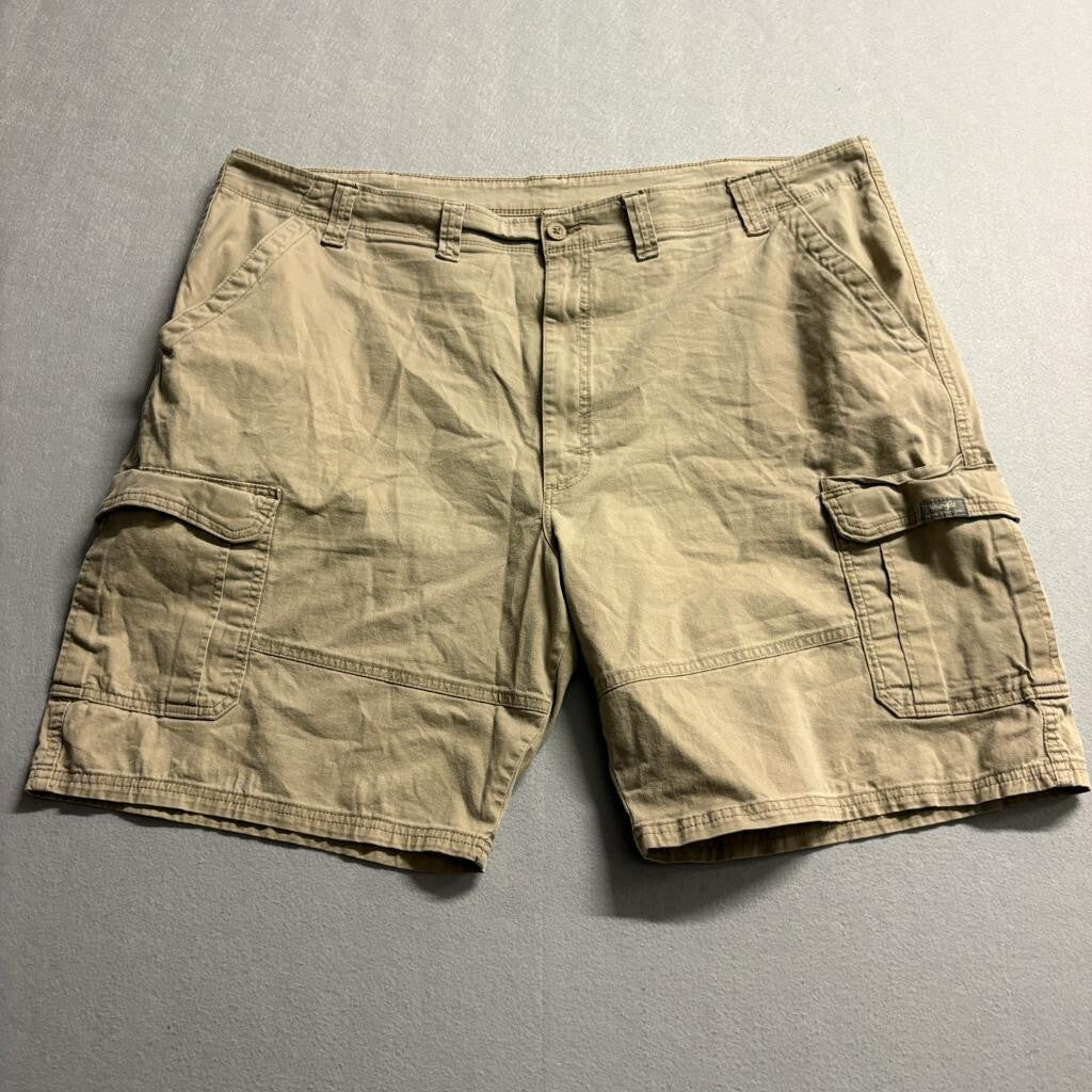 Wrangler Cargo Shorts Mens 46 Regular Tan Beige Cotton Blend Casual Outdoor