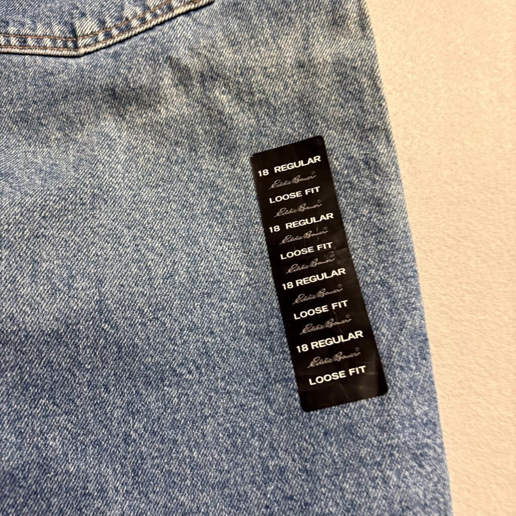 Eddie Bauer Vintage Loose Fit Jeans Womens 18 Regular Blue Denim High Rise NWT