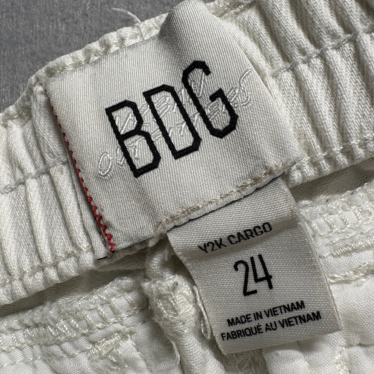 BDG Urban Outfitters V2K Cargo Pants Womens 24 Cream Off White Elastic Waist