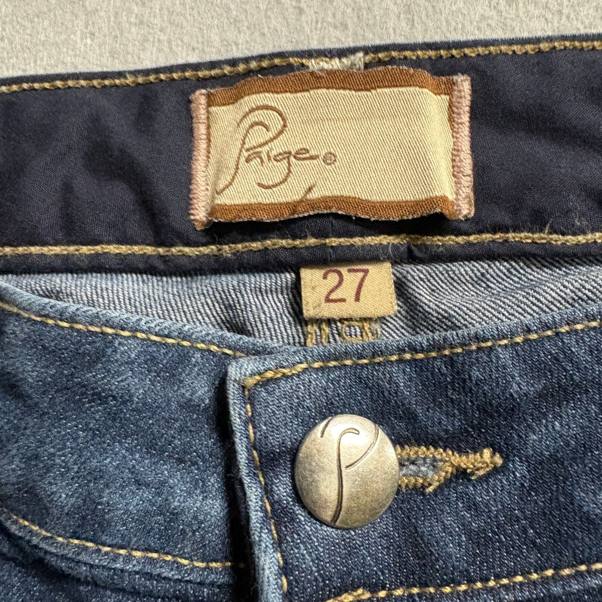 Paige Denim Canyon Bootcut Jeans Womens 27 Medium Wash Stretch Blue Low Rise USA