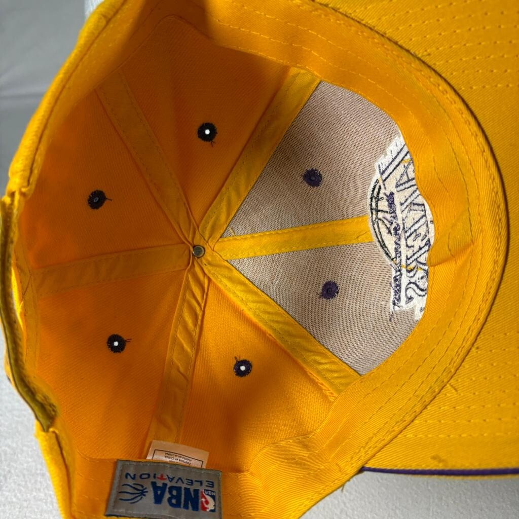 Los Angeles Lakers NBA Elevation Strapback Hat Cap Yellow Purple OSFA