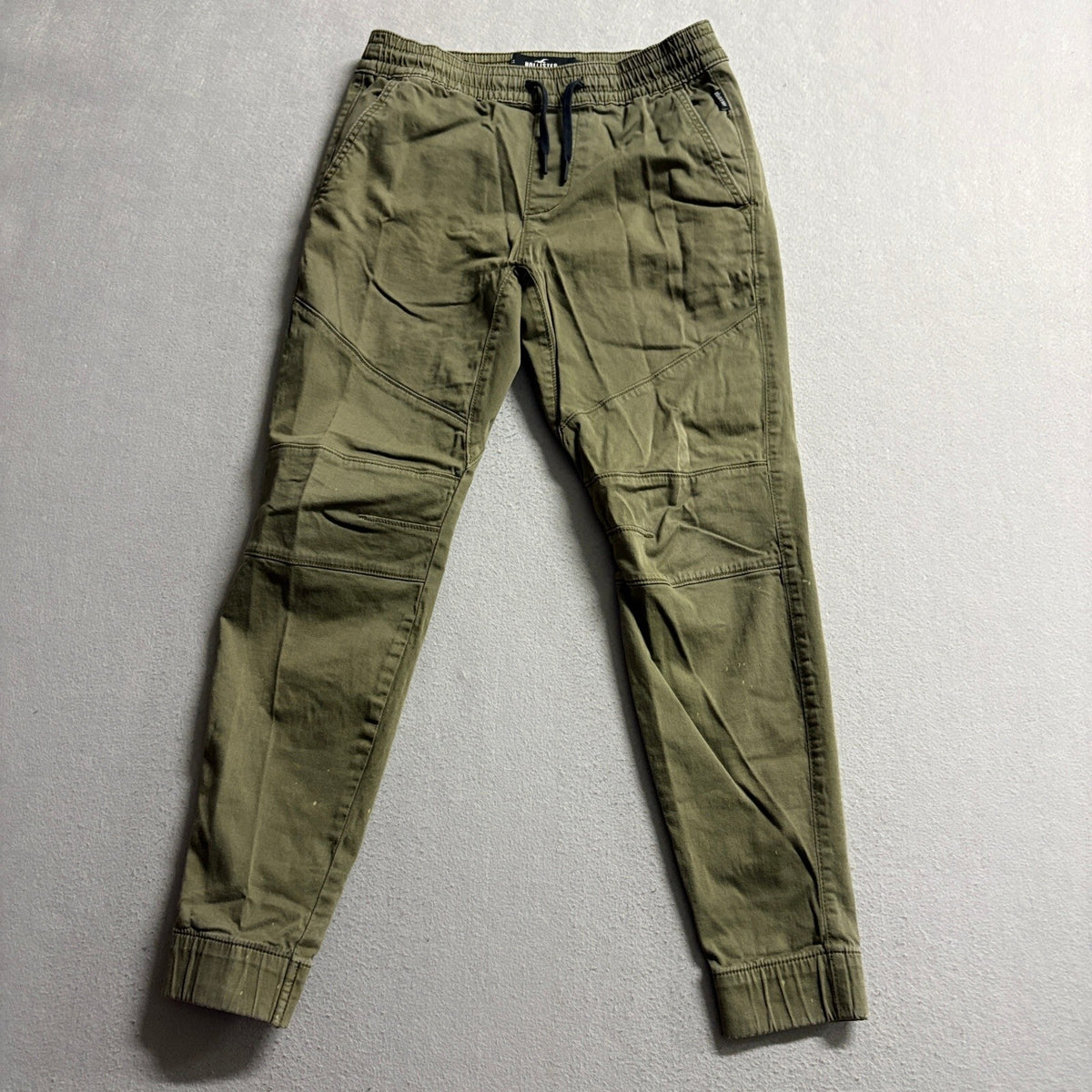 Hollister Advanced Stretch Skinny Jogger Pants Mens XS Olive Green Moto Utility