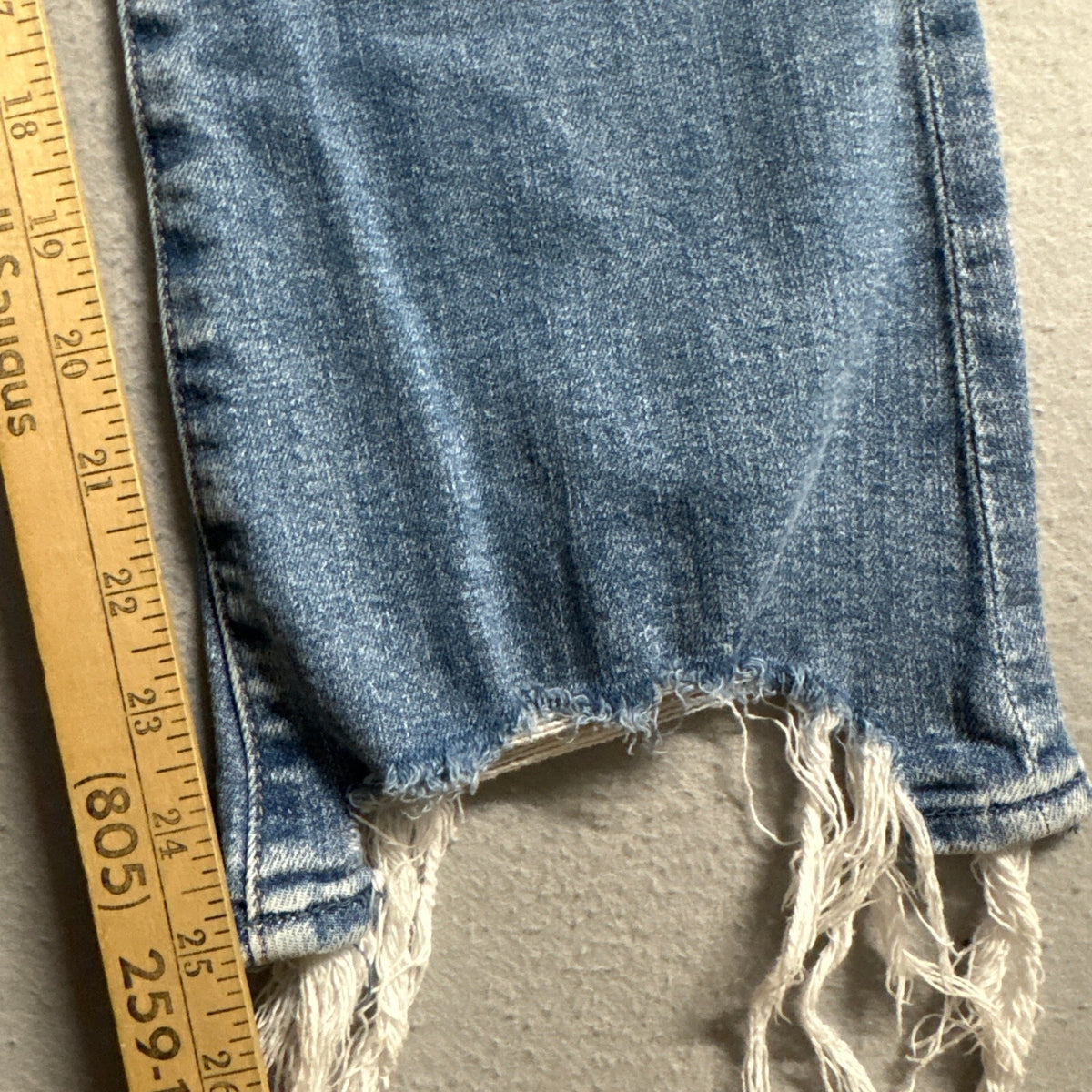 7 For All Mankind High Waist Slim Kick Jeans Womens Size 27 Frayed Raw Hem Blue