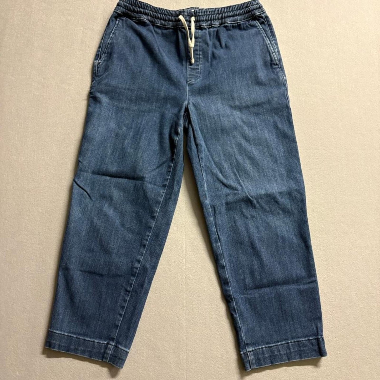Free Assembly Denim Jogger Jeans Womens Medium Blue Elastic Drawstring Waist