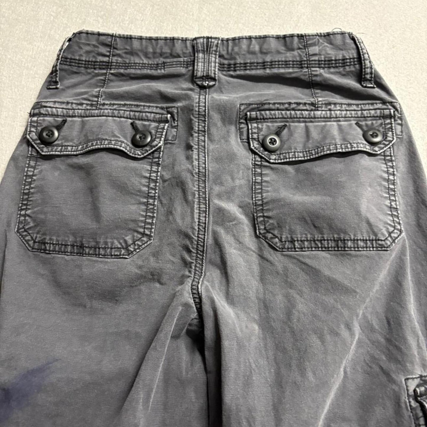 American Eagle Cargo Pants Womens 00 Regular Gray Stretch Utility Y2K Gorpcore