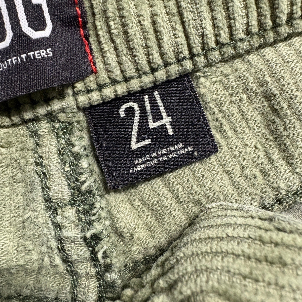 BDG Urban Outfitters Mom High Rise Corduroy Pants Womens Size 24 Green Cotton