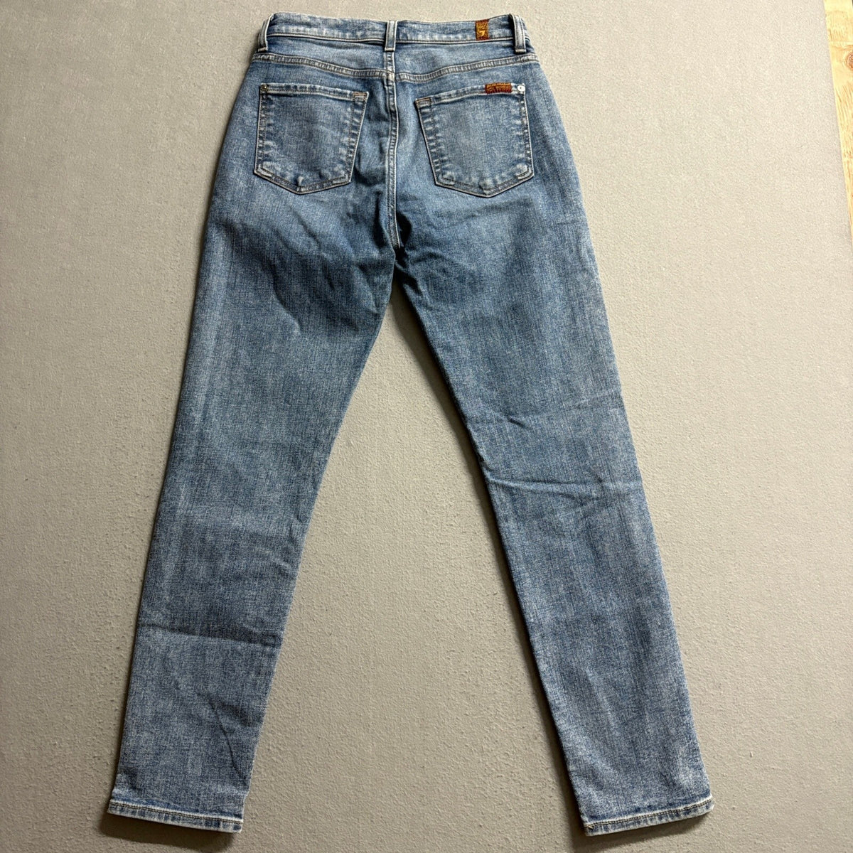 7 For All Mankind High Waist Josefina Jeans Womens 24 Distressed Button Fly Blue