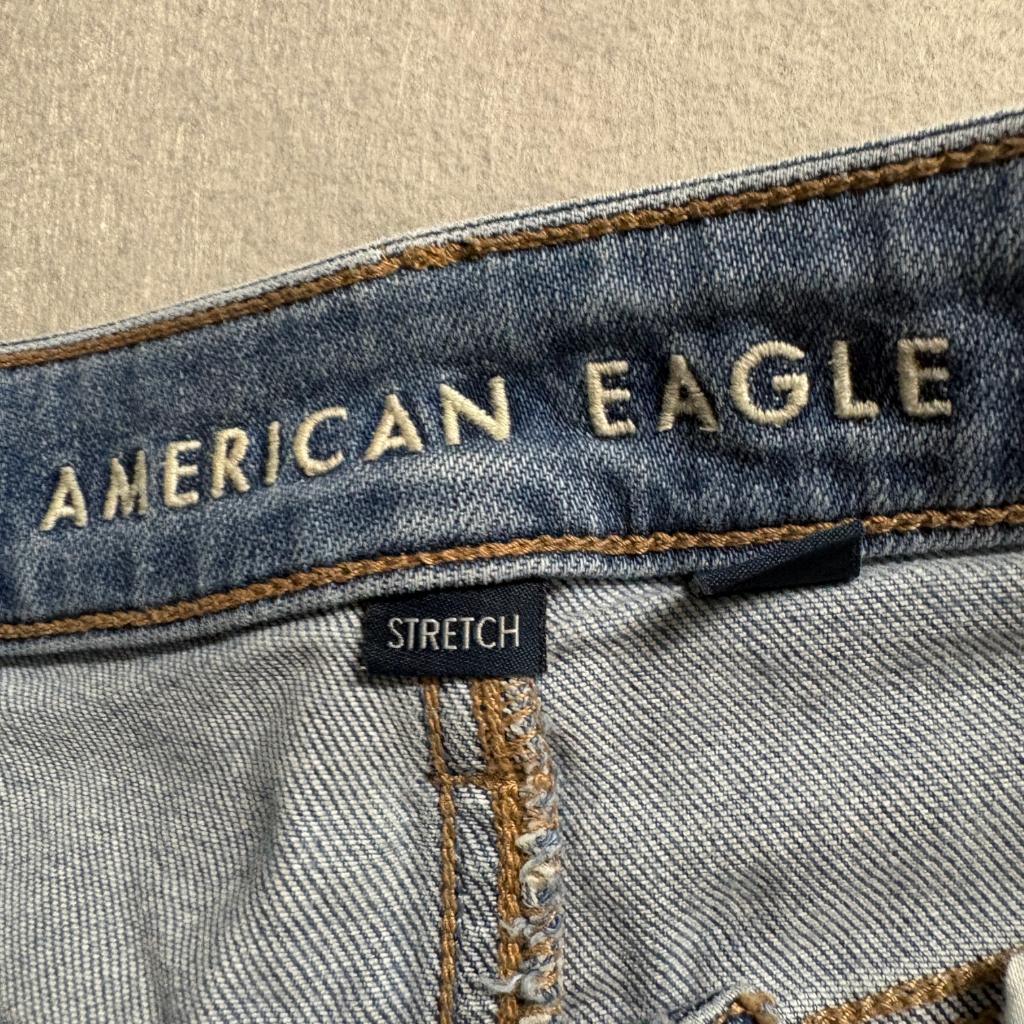 American Eagle Super High Rise Baggy Wide Leg Cargo Jeans Womens 6 Regular Blue