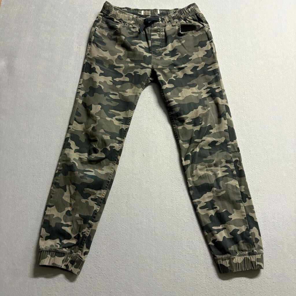 Levi's Boys Camo Jogger Pants Size L 12-13 Years Green Camouflage Stretch