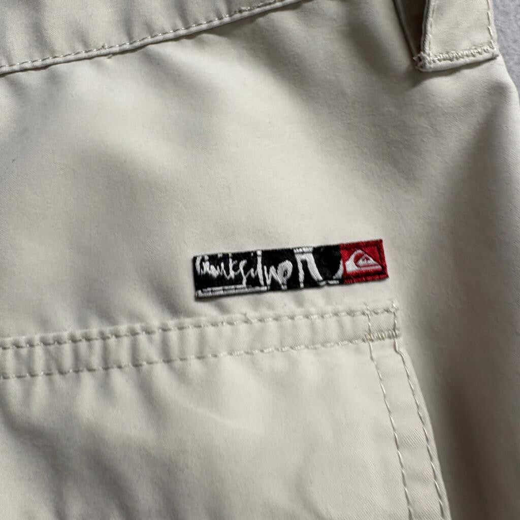 Quiksilver Mens Cargo Shorts Size 40 Beige Tan Polyester Boardshorts Hybrid