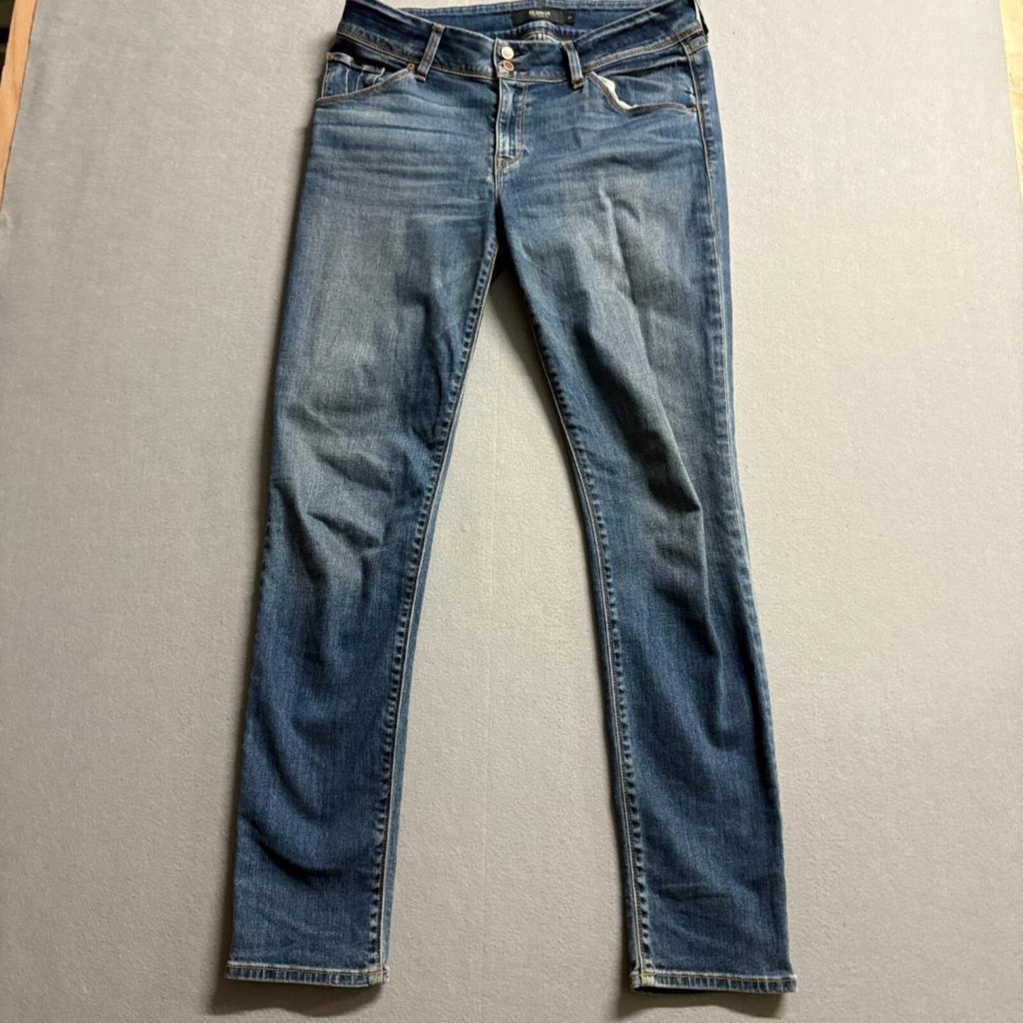 Hudson Collin Skinny Jeans Womens 31 Blue Denim Flap Pocket Low Rise Stretch