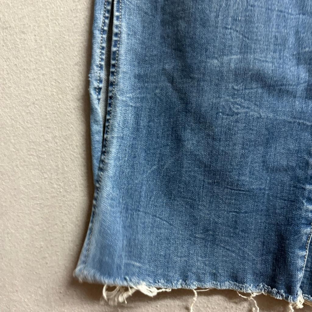 Wash Lab Denim Wide Leg Jeans Womens Size 24 Blue Raw Hem Side Slit High Rise