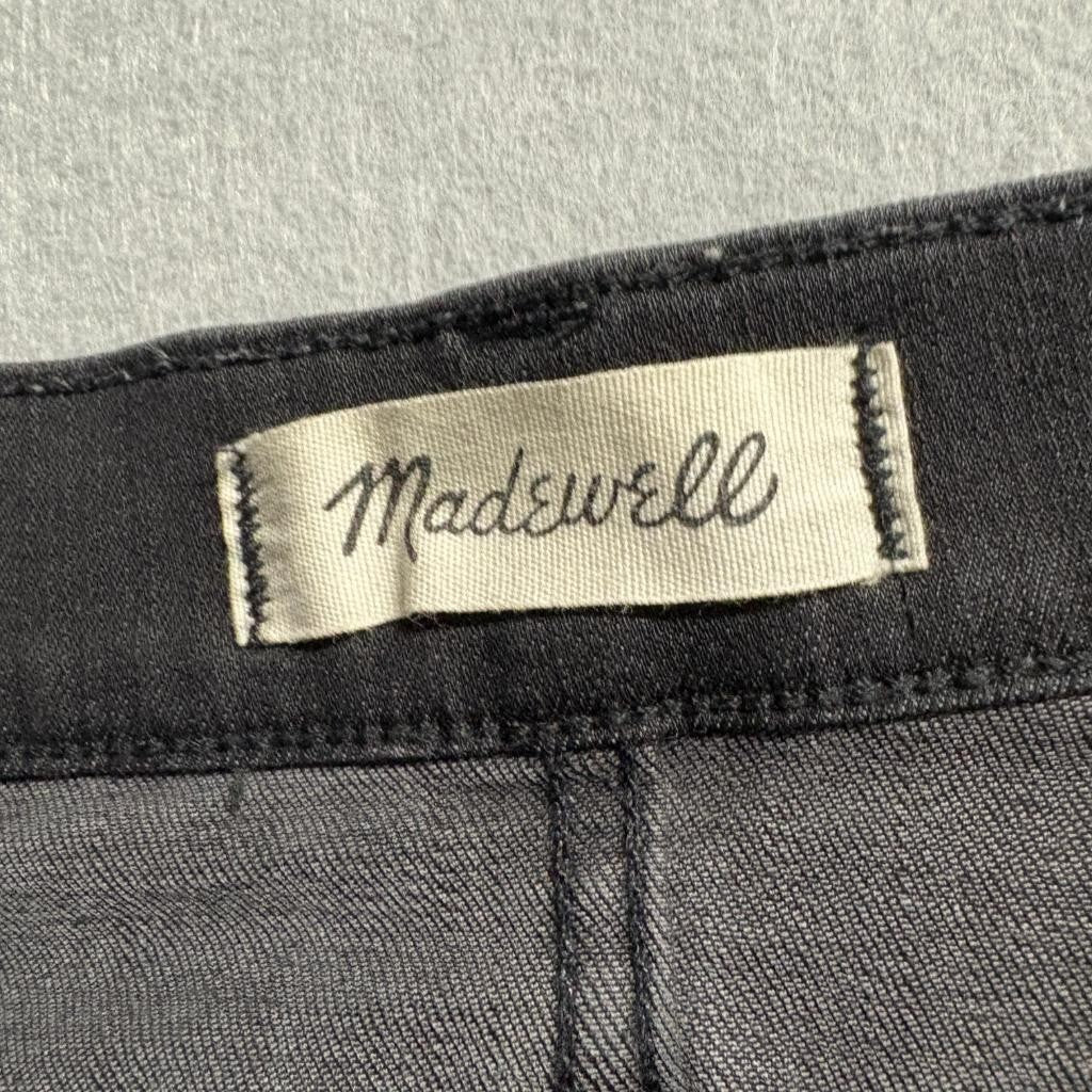 Madewell 9 High Rise Skinny Jeans Womens 29 Black Distressed Raw Hem Denim