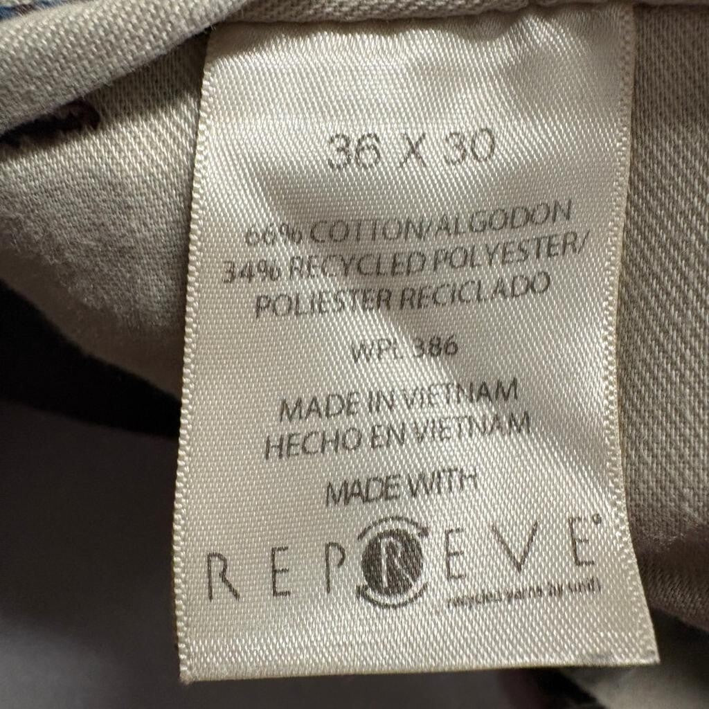 Live Your Own Way Corduroy Pants Mens 36x30 Brown Repreve Stretch Chino Flat