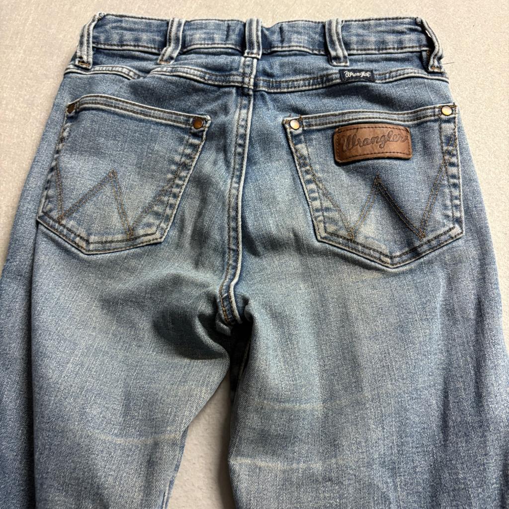 Wrangler Retro Womens Flare Jeans Size 25 x 32 Blue Denim High Rise Wide Leg