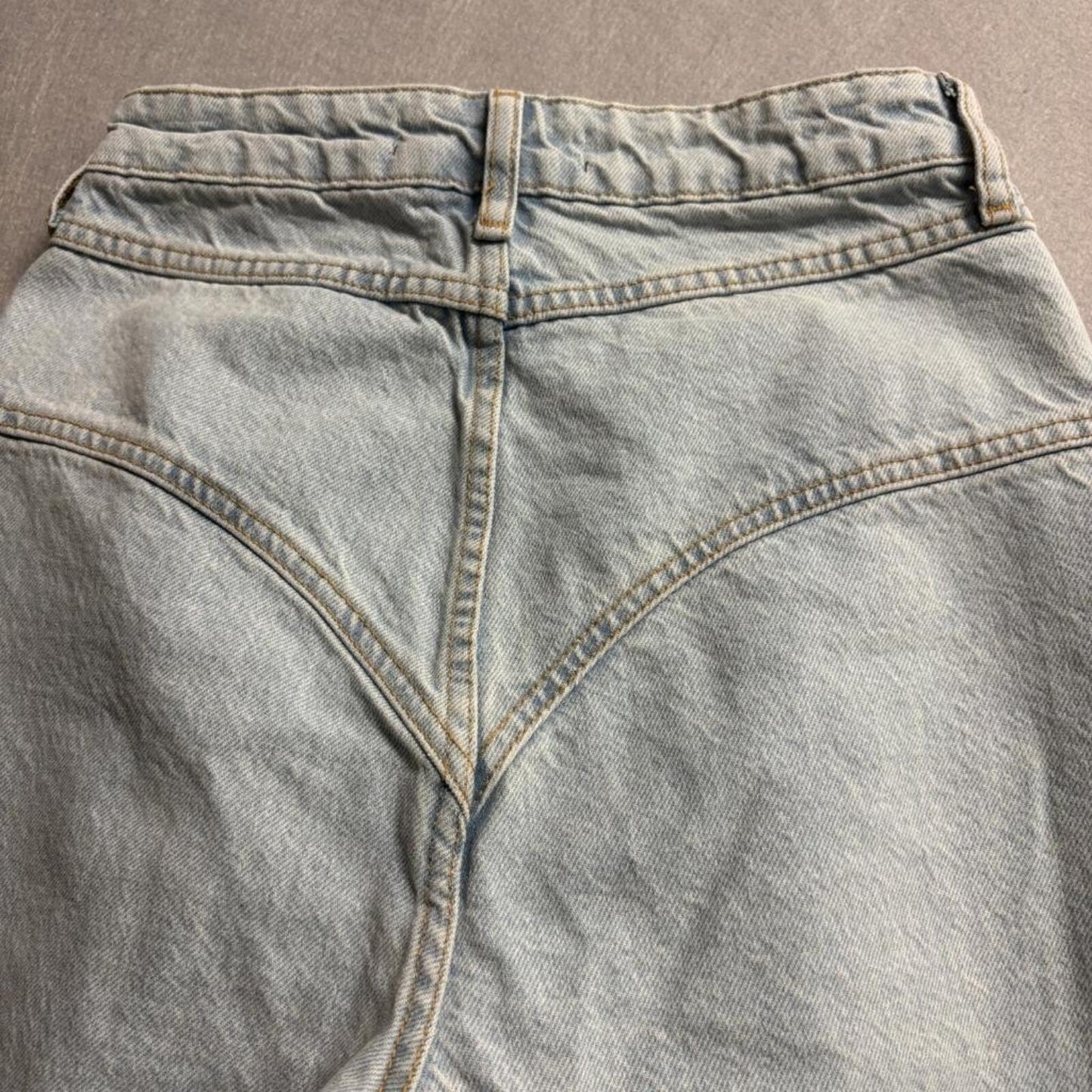 Piral Jeans Womens Small Light Wash Denim High Rise Button Fly Split Hem