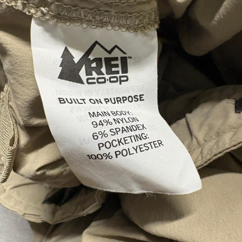 REI Co-op Sahara Convertible Pants Womens 4 Petite Beige Nylon Stretch Hiking
