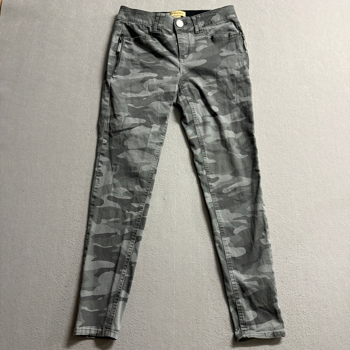 Democracy Ab Technology Camo Pants Womens Size 6 Gray Camouflage Stretch Skinny