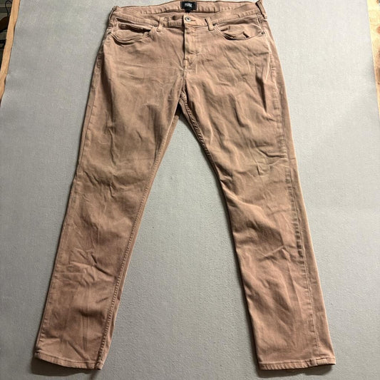 Paige Mens Jeans Size 38 Brown Tan Stretch Denim Made in USA Slim Straight