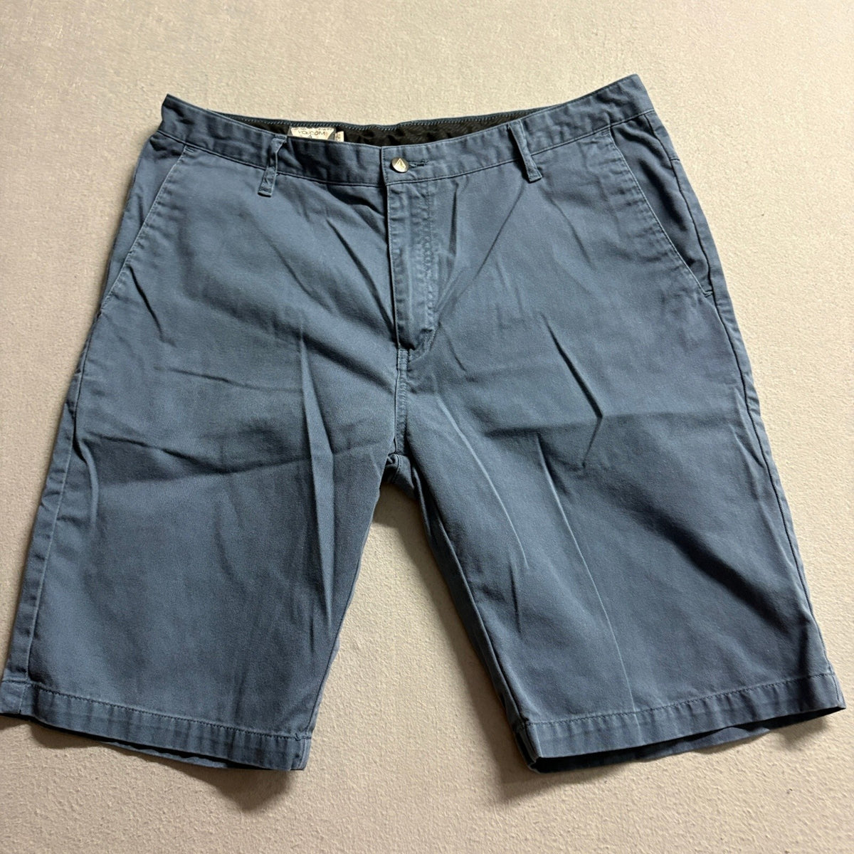 Volcom Mens Chino Walk Shorts Size 36 Blue Casual Stretch Skate Boardshorts