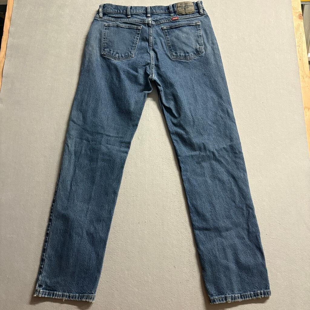 Wrangler Premium Quality Jeans Mens 36x34 Blue Denim Comfort Stretch Straight