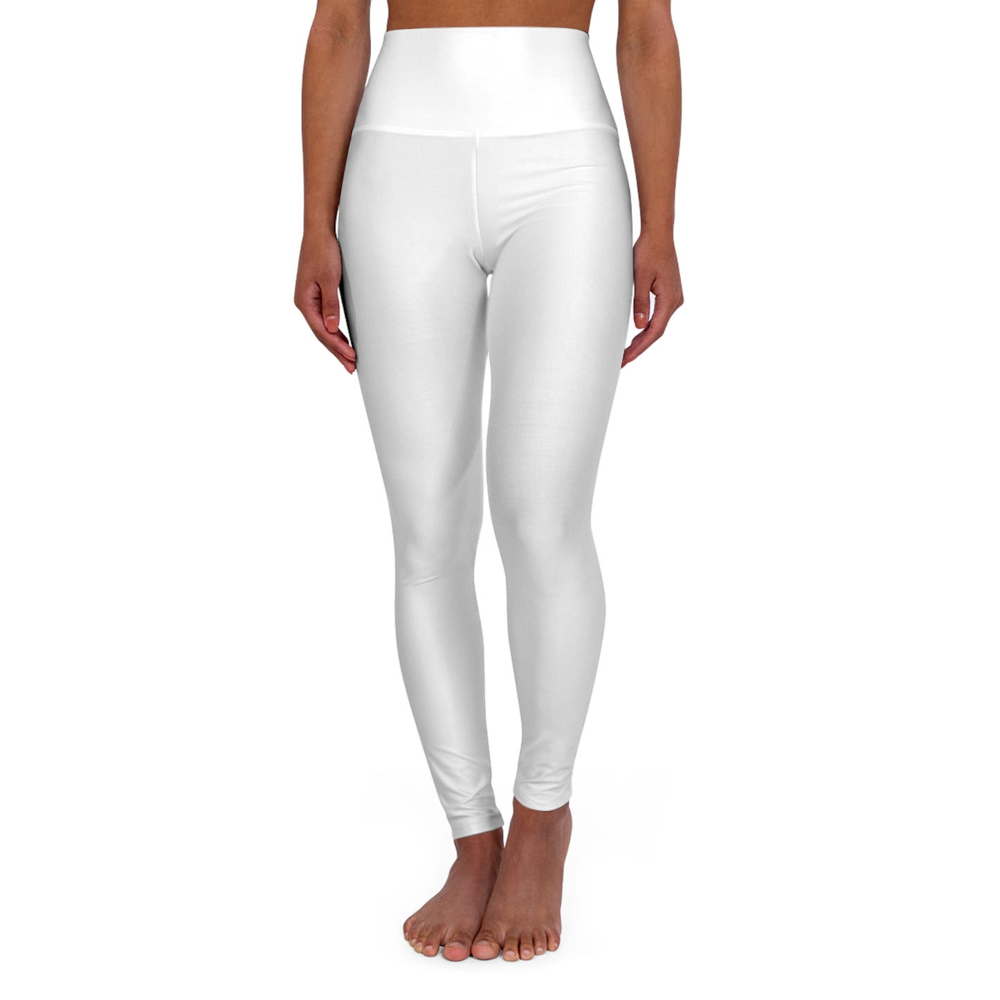 Straight Outta Pose White High Waisted Yoga Leggings (AOP)