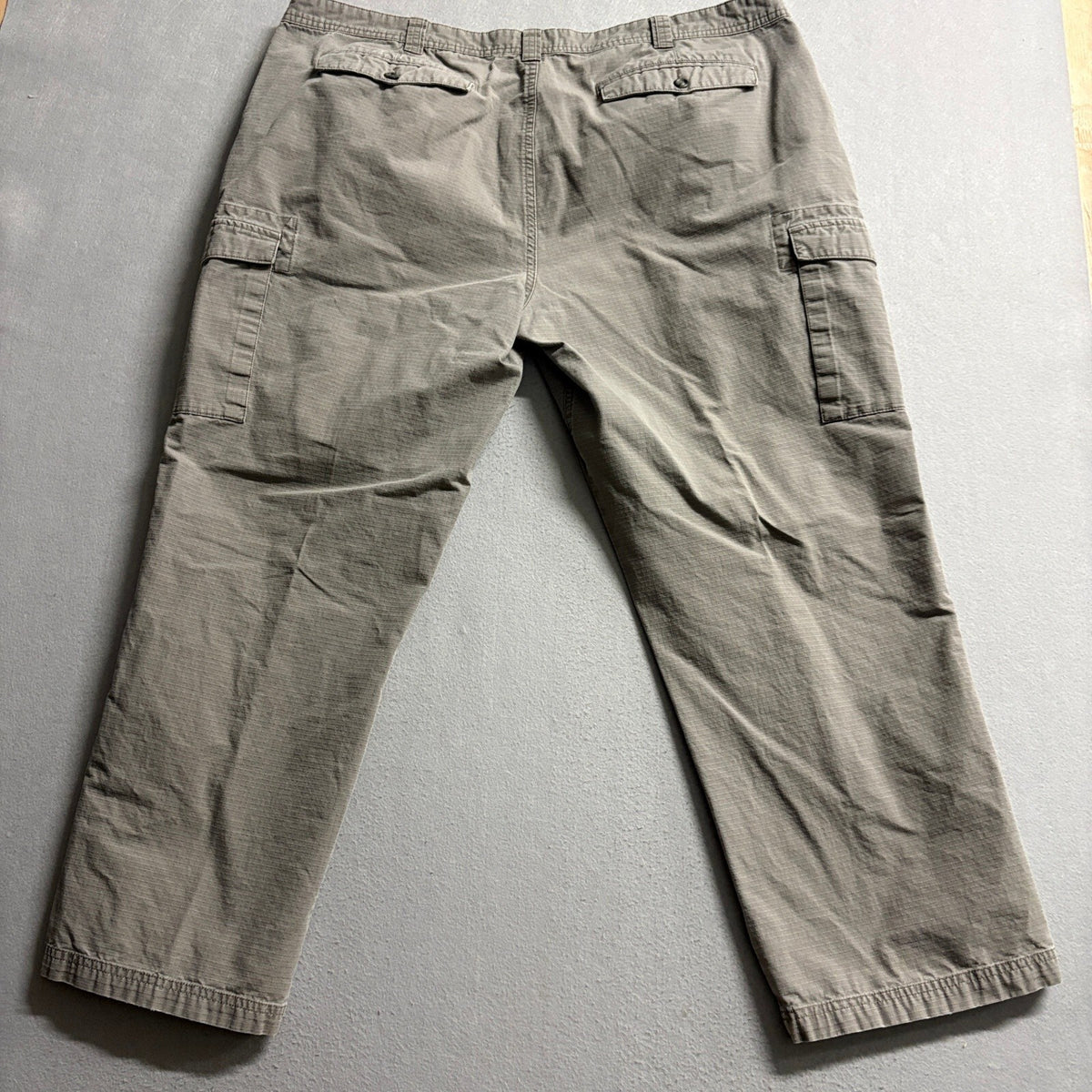 Cabelas Mens Cargo Pants 44x30 Gray Cotton Ripstop Classic Fit Outdoor Hiking