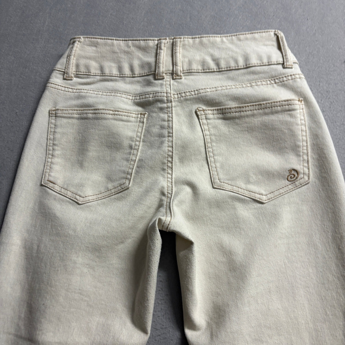 Indigo Rein Flare Pants Womens Size 7 Beige Tan Stretch Seam Detail High Rise