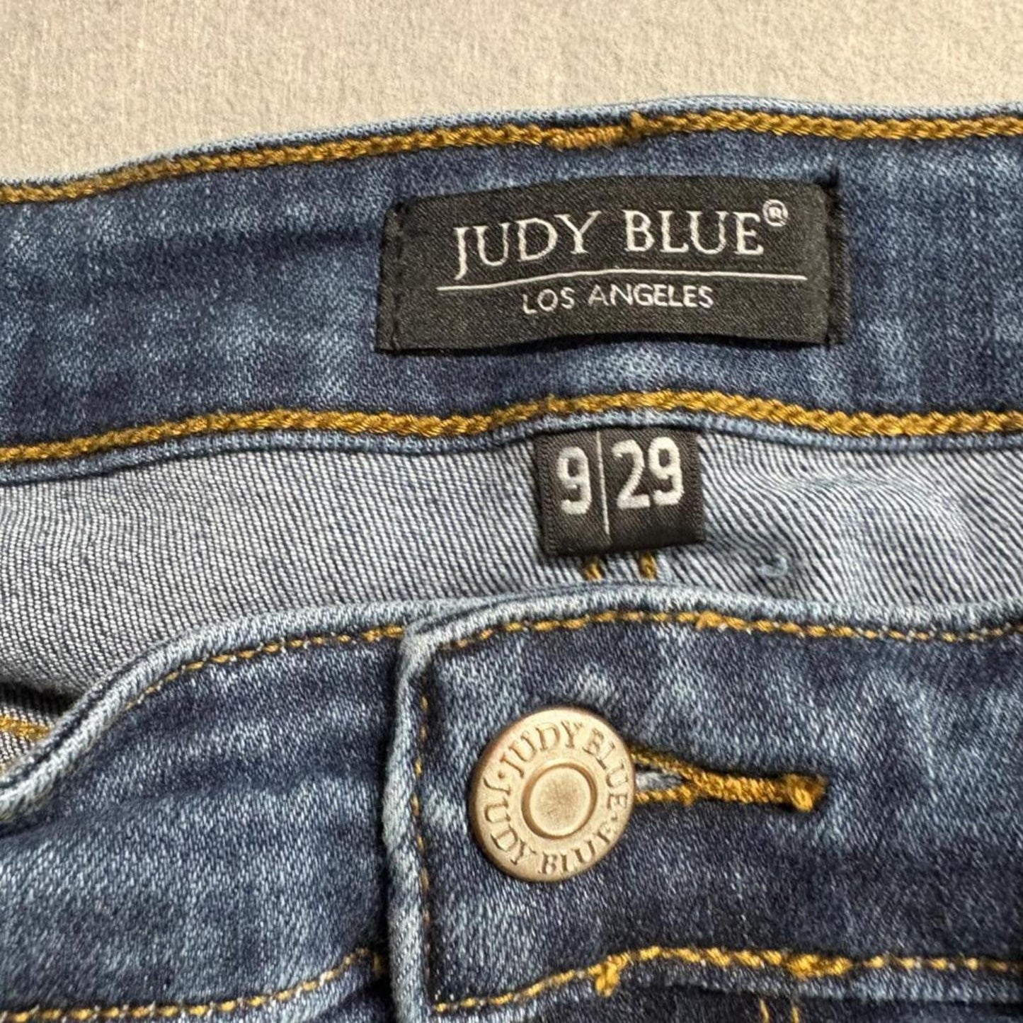 Judy Blue Straight Fit Jeans Womens Size 9/29 Medium Wash Stretch Blue Denim