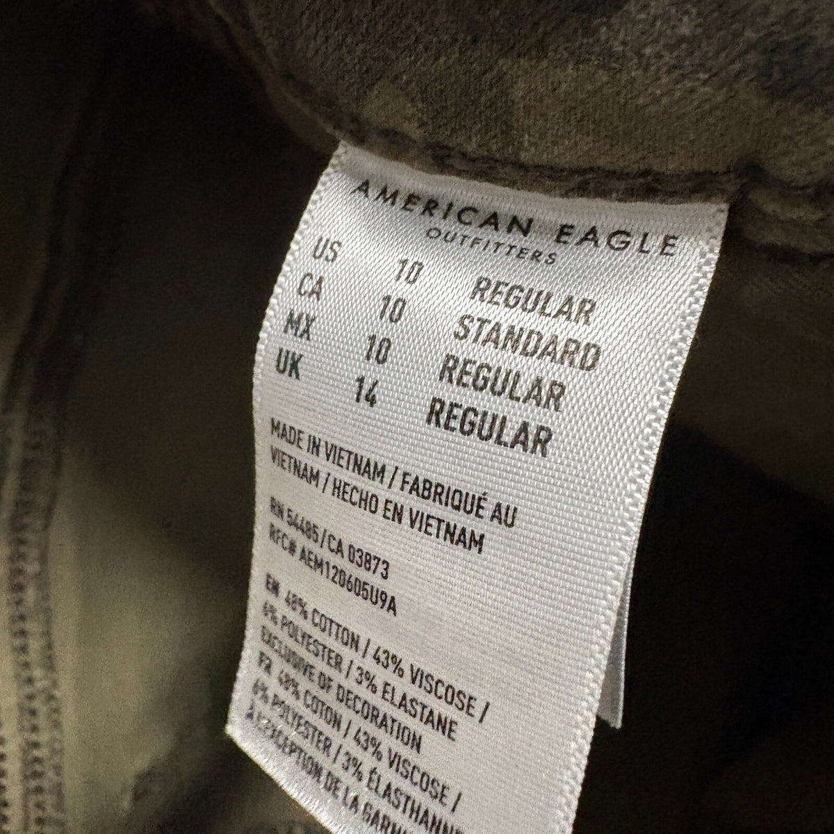 American Eagle Hi Rise Jegging Womens 10 Camo High Waisted Super Stretch Pants