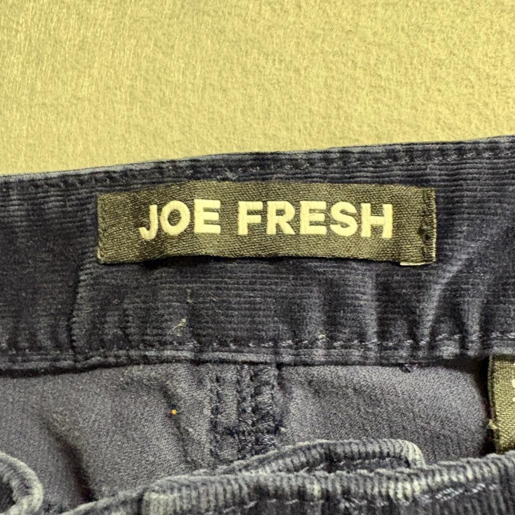 Joe Fresh Corduroy Pants Womens 10 Navy Blue Classic Slim Stretch Cord Pants