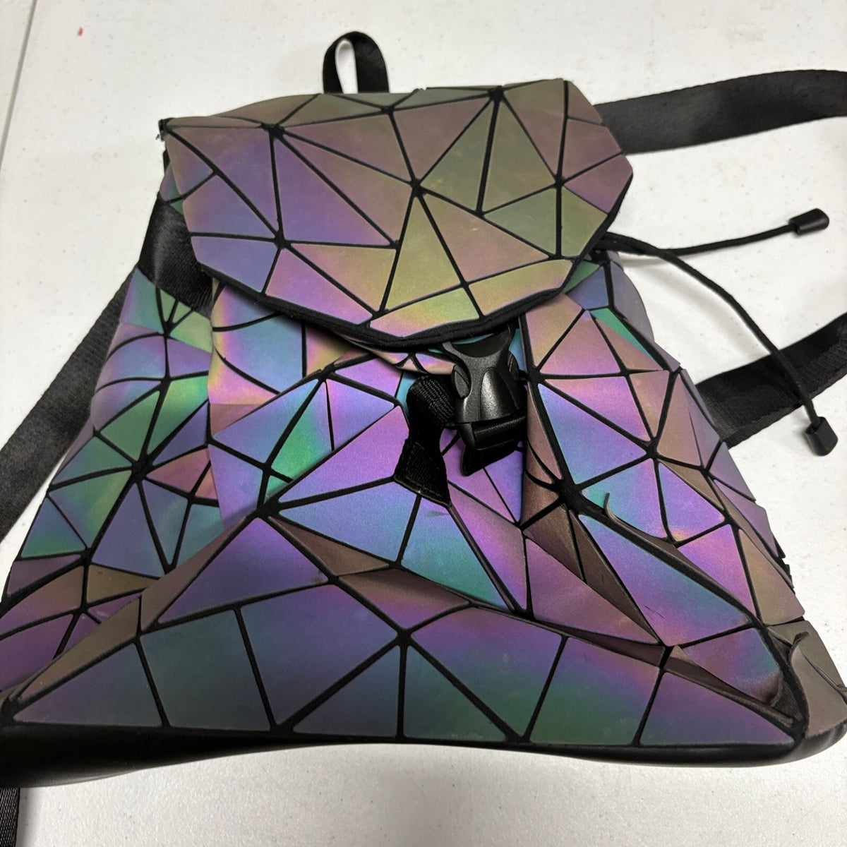FZ Chenrry Luminous Geometric Backpack Holographic Reflective Women's Bag