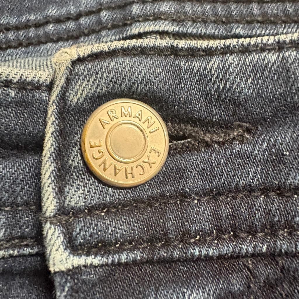 Armani Exchange Jeans Mens 34 Blue Denim Skinny Fit Stretch Dark Wash