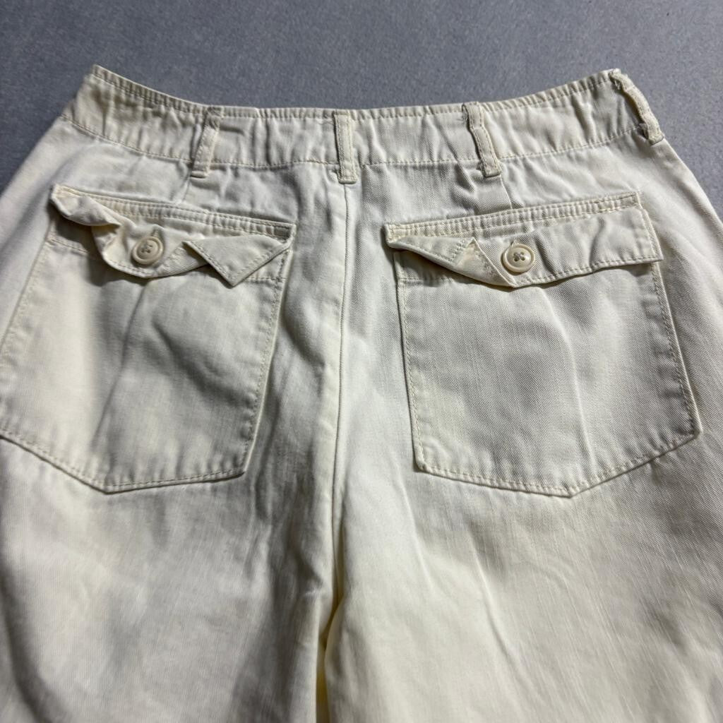 Universal Thread Cargo Pants Womens Size 6 Beige Cream Wide Leg Cotton Utility
