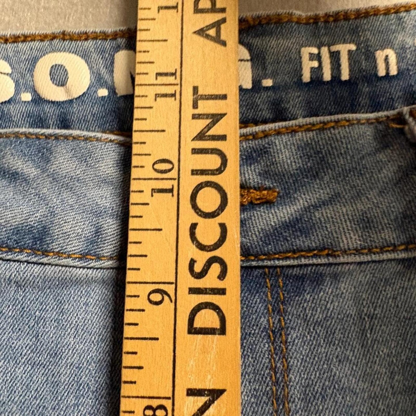 S.O.N.G. Fit n Flare Distressed Jeans Womens Size 11/30 Blue Denim High Rise