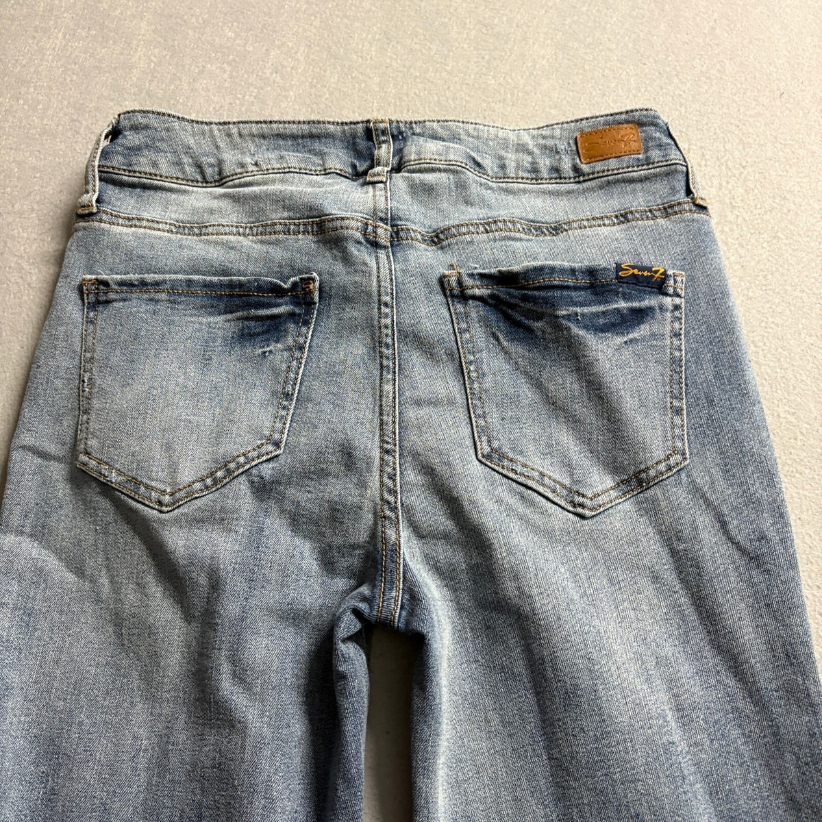 Seven7 Jeans Womens Size 4 Blue Weekend Slim Fit Raw Hem Denim Stretch Pants