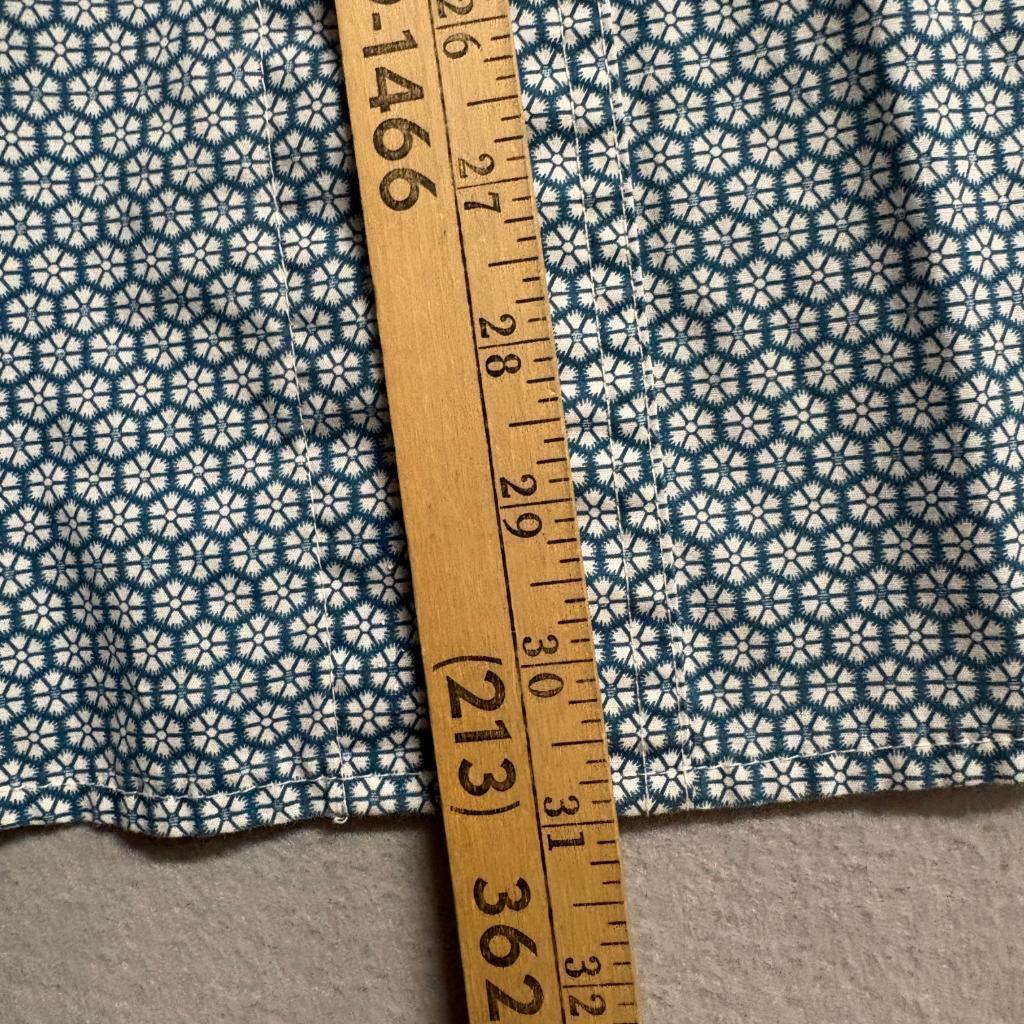 Wrangler Wrancher Western Shirt Mens XXL Blue Geometric Pearl Snap Long Sleeve