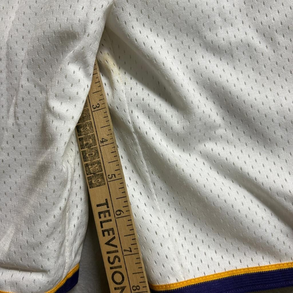 ASMI Los Angeles Lakers Style Mesh Basketball Shorts Mens XL White Yellow Purple