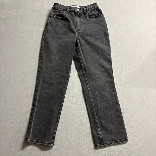 Abercrombie & Fitch Curve Love 90s Straight Ultra High Rise Jeans Gray 26 / 2XS