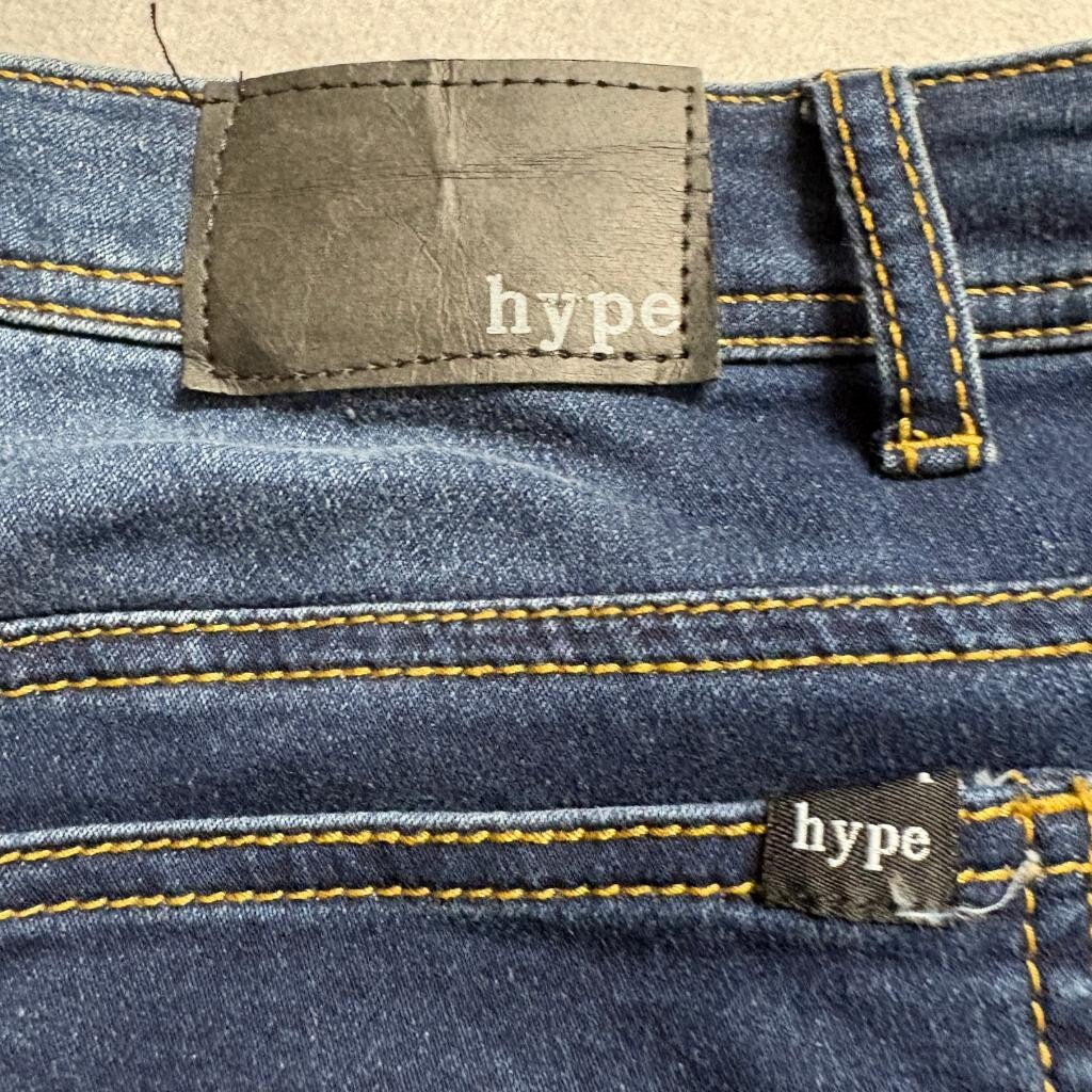 Hype Skinny Jeans Womens Size 30 Blue Denim Stretch Mid Rise Cuff Hem
