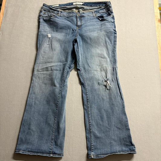 Torrid Relaxed Bootcut Jeans Womens Plus Size 22 Distressed Blue Denim Stretch